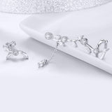 925 Sterling Silver Earrings with Platinum Plating and CZ for Women