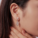 925 Sterling Silver 0.50 Carat Moissanite Earrings with White Gold Plating for Women