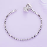 925 Sterling Silver Bracelet 19cm with CZ Stones for Women