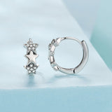925 Sterling Silver Earrings with Pavé Setting CZ in Oxidized Silver