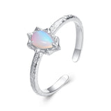 925 Sterling Silver & Synthetic Opal Pendant 0.9x0.7cm for Women