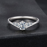 925 Sterling Silver Moissanite 0.15ct Ring Size 7 for Women