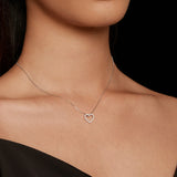 S925 Sterling Silver Necklace with Moissanite, 400mm + 50mm, Platinum Plated, Women