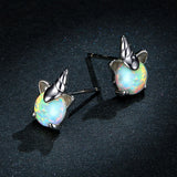 S925 Sterling Silver Earrings with Translucent Opal