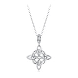 925 Sterling Silver Necklace with White Gold Plating and CZ - 40+5cm for Women