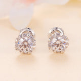 925 Sterling Silver Moissanite 0.50 Carat Earrings for Women