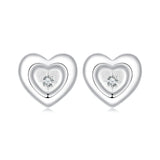 925 Sterling Silver White Gold Plated CZ Earrings