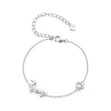 925 Sterling Silver Plated Platinum 150mm+60mm Bracelet for Women