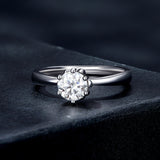 925 Sterling Silver Plated Moissanite Ring Size 6
