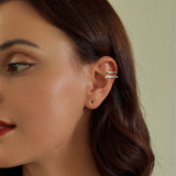 925 Sterling Silver Earrings with Pavé Setting CZ in Platinum