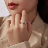925 Sterling Silver Ring with Pavé Setting and CZ for Women
