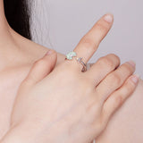 925 Sterling Silver Enamel CZ Plated Platinum Ring