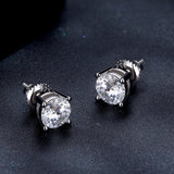 925 Sterling Silver Earrings with Moissanite in Style S, 0.5cm for Women