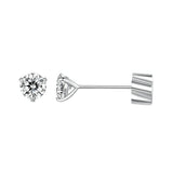 925 Sterling Silver Moissanite Earring 0.7cm White Gold Plated for Women