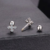 925 Sterling Silver Moissanite Earrings White Gold Plated 0.5cm for Women