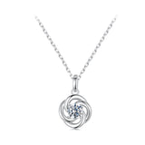 925 Sterling Silver 0.5 Carat Moissanite Necklace with White Gold Plating for Women