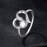 925 Sterling Silver Moissanite Heart-Shaped Ring Size 7 for Women