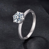 925 Sterling Silver Moissanite 1 Carat Ring Size 6