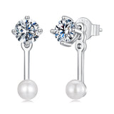 925 Sterling Silver 0.50 Carat Moissanite Earrings for Women