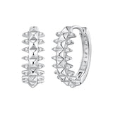 925 Sterling Silver White Gold Plated 1.6cm Pavé CZ Hoop Earrings for Women
