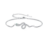 S925 Sterling Silver & Pavé CZ Platinum-Plated Bracelet