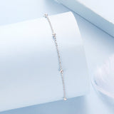 925 Sterling Silver & Plated White Gold Bracelet with Adjustable Length