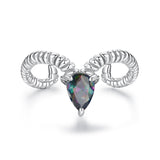 925 Sterling Silver Ring with Transparent Glass - Stylish E | 0.2cm Width for Women