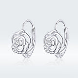925 Sterling Silver Earrings with Pavé Setting CZ - 1.4x0.9 cm for Women