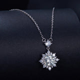 925 Sterling Silver Moissanite Necklace with Pavé Setting in Platinum, 450mm, for Women
