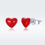 S925 Sterling Silver Plated Platinum Enamel Earrings
