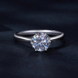 925 Sterling Silver Moissanite 1 Carat Ring Size 6 for Women