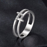 925 Sterling Silver Moissanite Engagement Ring for Women Size 6