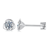 925 Sterling Silver 0.3 Carat Moissanite Earrings for Women