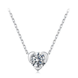 925 Sterling Silver White Gold Plated 1ct Moissanite 40+5cm Necklace for Women