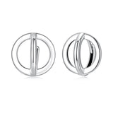 925 Sterling Silver Earrings - Oxidized Silver Finish, 1.3cm for Women