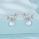 925 Sterling Silver White Gold Plated Pavé Setting CZ Earrings for Women