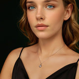 925 Sterling Silver 0.5 Carat Moissanite Necklace with White Gold Plating for Women