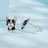 925 Sterling Silver Oxidized Enamel Earrings for Women
