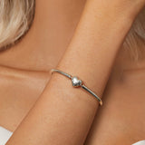 925 Sterling Silver White Gold Plated 17.0cm CZ Bracelet for Women