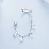 925 Sterling Silver Earrings with Pave Setting CZ - White Gold Plated for Women