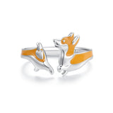 925 Sterling Silver Enamel Plated White Gold 2.6mm Ring