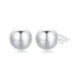 925 Sterling Silver Plated White Gold Earrings - 10mm for Women