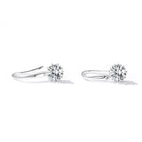 925 Sterling Silver Earrings with Pavé Setting and Platinum Plating