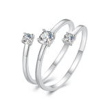 925 Sterling Silver 3mm Moissanite Ring for Women