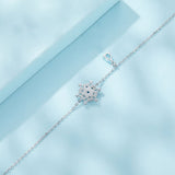 925 Sterling Silver Plated Platinum Bracelets with Ice Flower Zirconia for Women