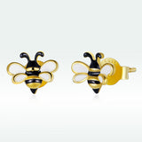 925 Sterling Silver Enamel Plated Gold Earrings