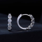 925 Sterling Silver Moissanite 0.1 Carat Platinum Plated Earrings for Women