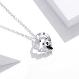 S925 Sterling Silver Adjustable Necklace with CZ and Enamel Pendant