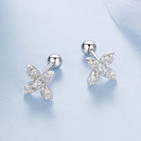 925 Sterling Silver Earrings with Pavé Setting CZ in Elegant Design