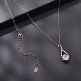 925 Sterling Silver 1 Carat Moissanite Necklace with White Gold Plating - 40+5cm Length for Women